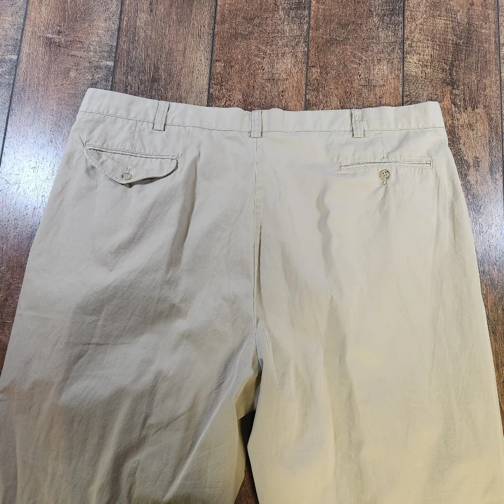 Polo Ralph Lauren Pants Mens 46 B X 34 Big Hammond Chino Beige Pleated Tapered